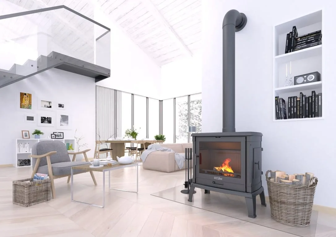 Nordflam Toria freestanding fireplace in a residential interior