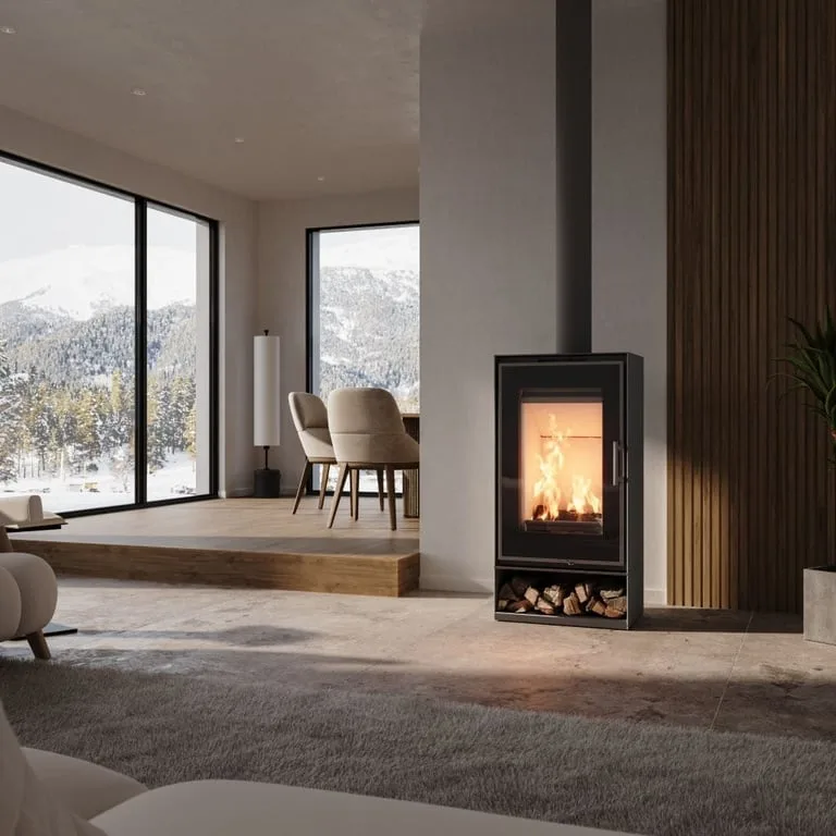 Carbel Vision freestanding fireplace in a living space