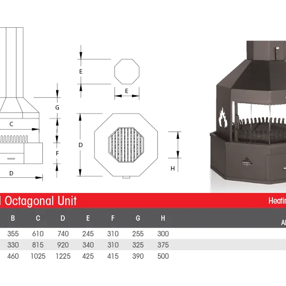 Home Fires Alpine Octagonal dimensions