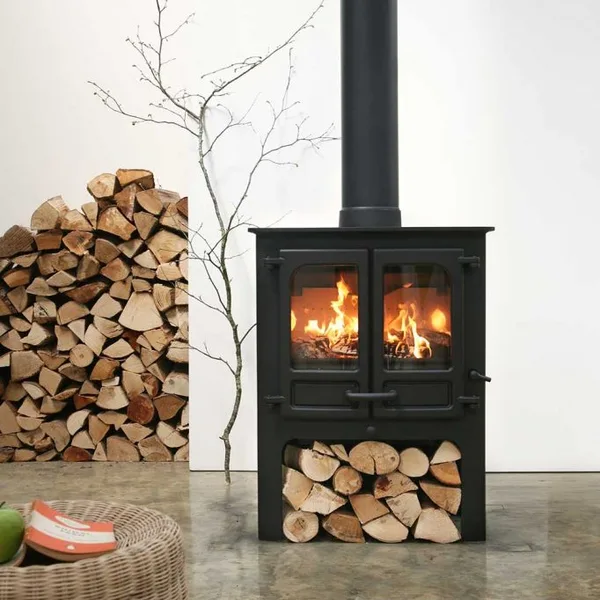 Charnwood Island double-door multi-fuel stove