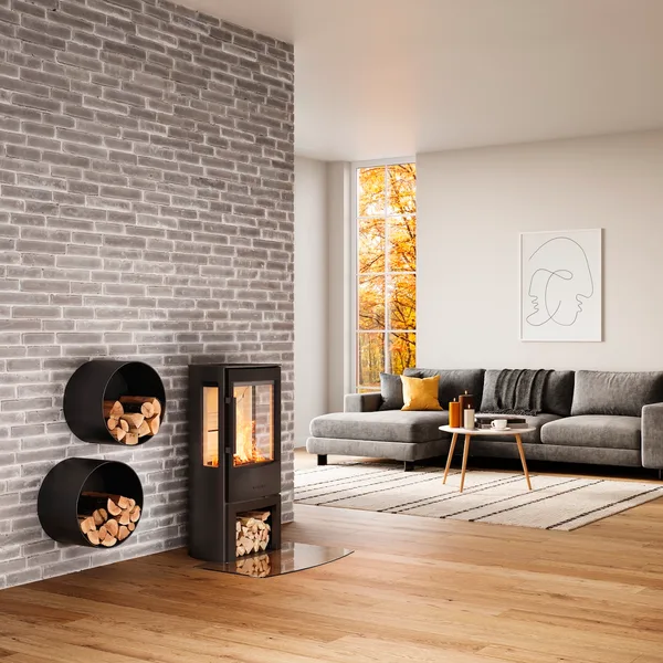 Wiking Miro 3 fireplace in a living room