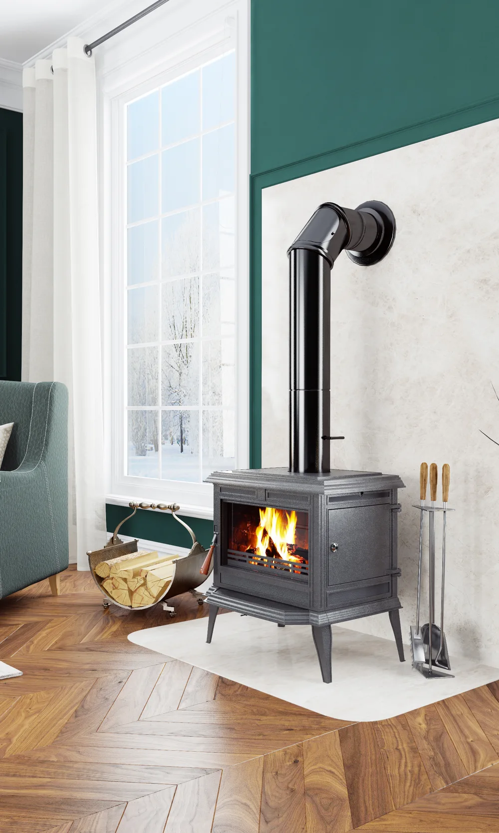 Wood burning stove KAWMET Premium ATHENA S12 ECO