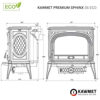 Wood burning stove KAWMET Premium SPHINX S6 ECO (17)-HYPERF-JONATHAN