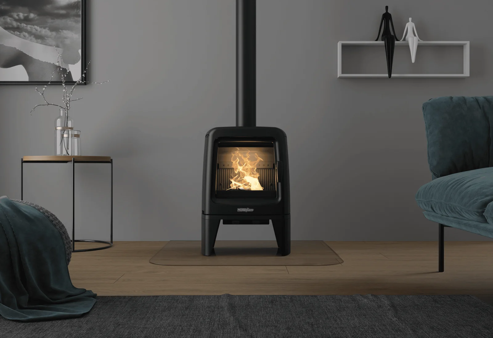 Nordflam Roma freestanding fireplace render
