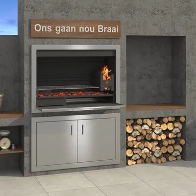 Build in Braai Black inside with 304 Facade