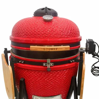 Stouff-24inch—Red—Closed with Rotisserie
